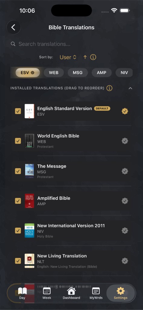 Bible translations — multiple languages